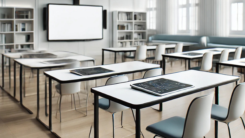 Klassenzimmer modern ohne Menschen