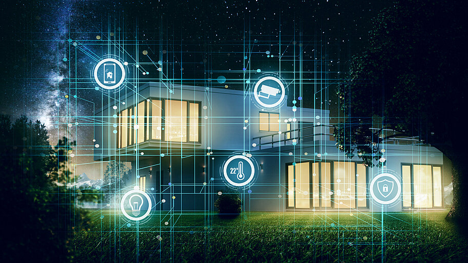 Symbolbild "Smart Home": Digitalisiertes Haus