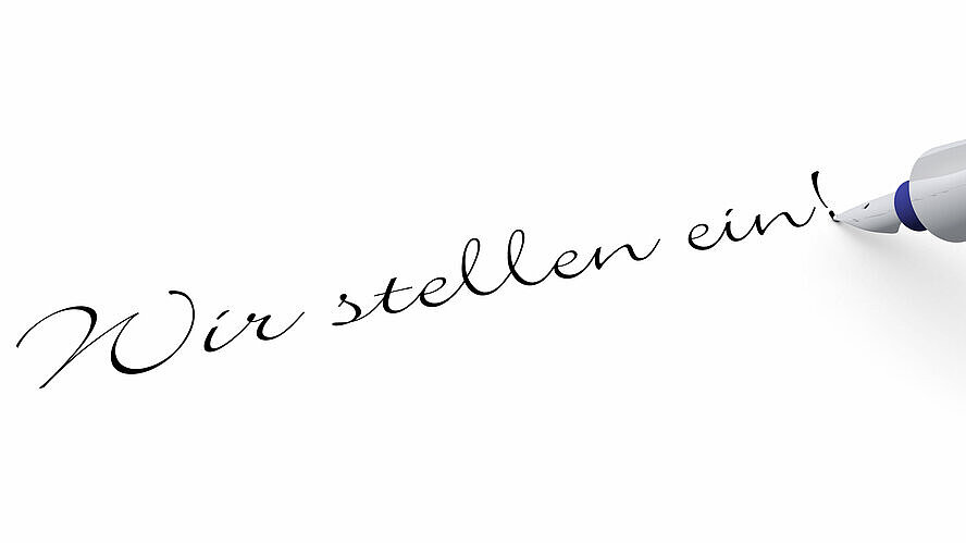 Schriftzug "Wir stellen ein"