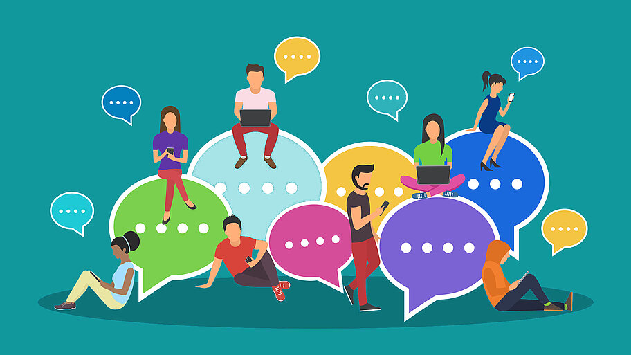 iStock-903294148_ Ba_tomass Symbolbild Sprechblasen und Menschen