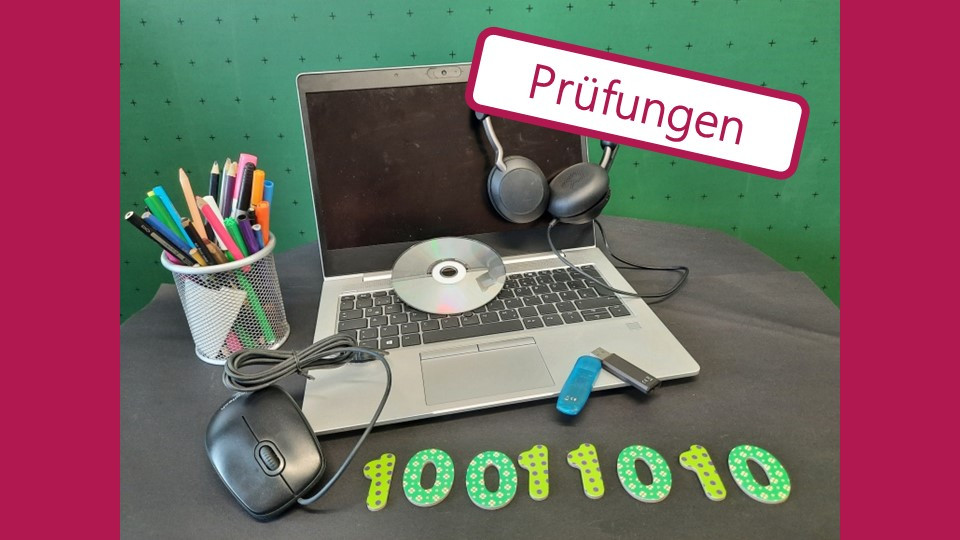 Illustrierendes Bild für das Fach Informatik mit dem Hinweis "Prüfungen"