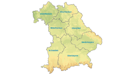 Landschaftskarte von Bayern