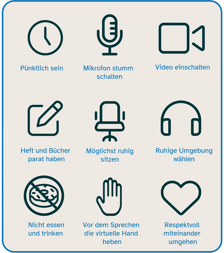 Verhaltensregeln Videokonerenz