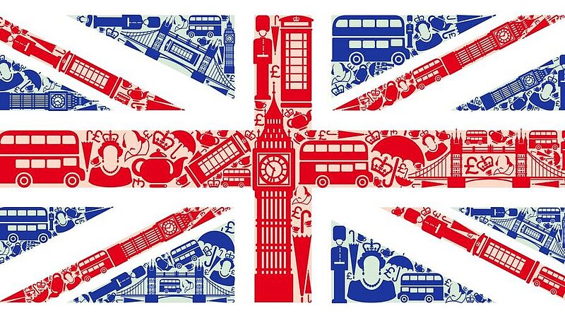 Zeichnung der Flagge von Großbritannien