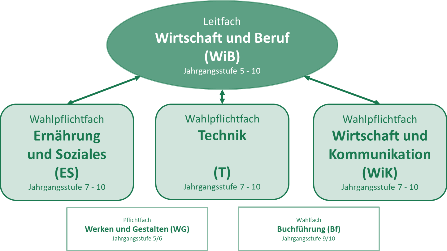 Übersichtsgrafik Fächer Berufsorientierung